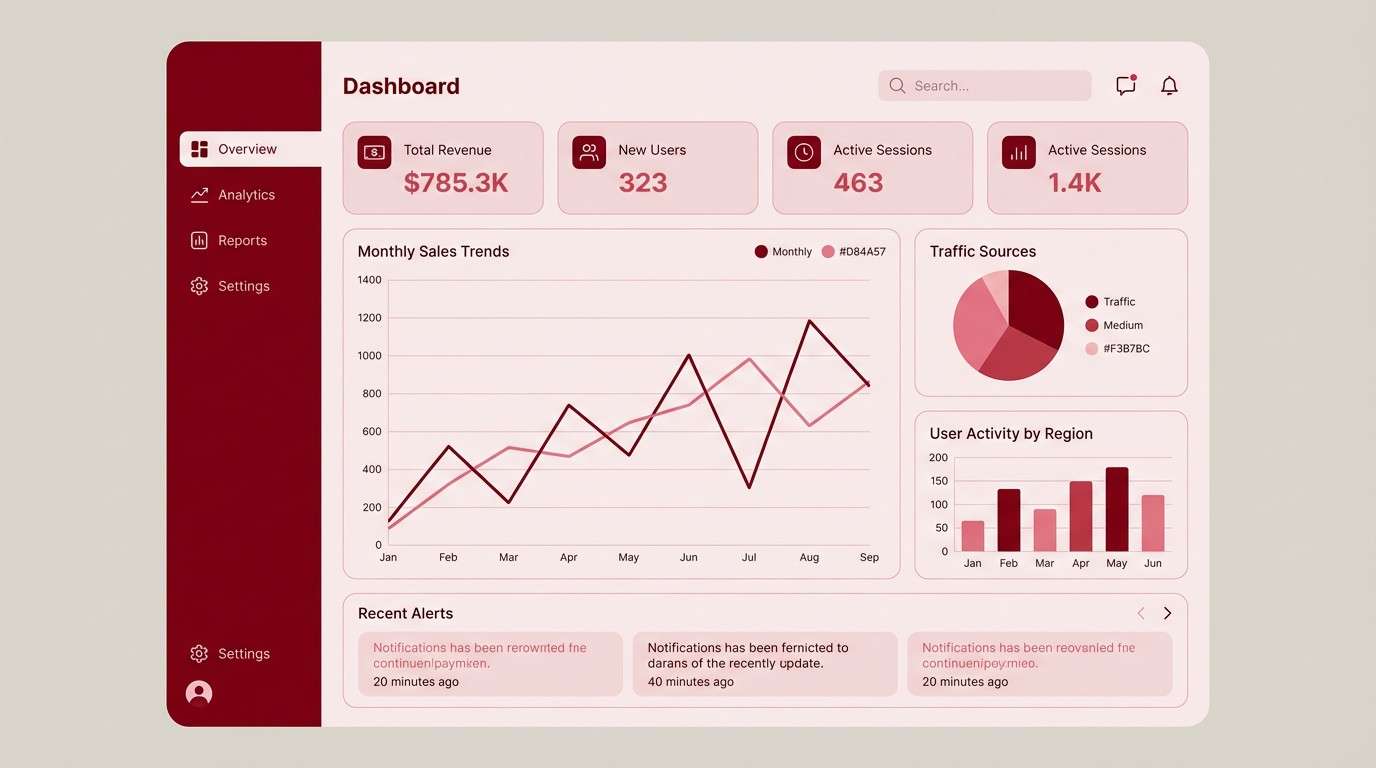 red dashboard ui theme