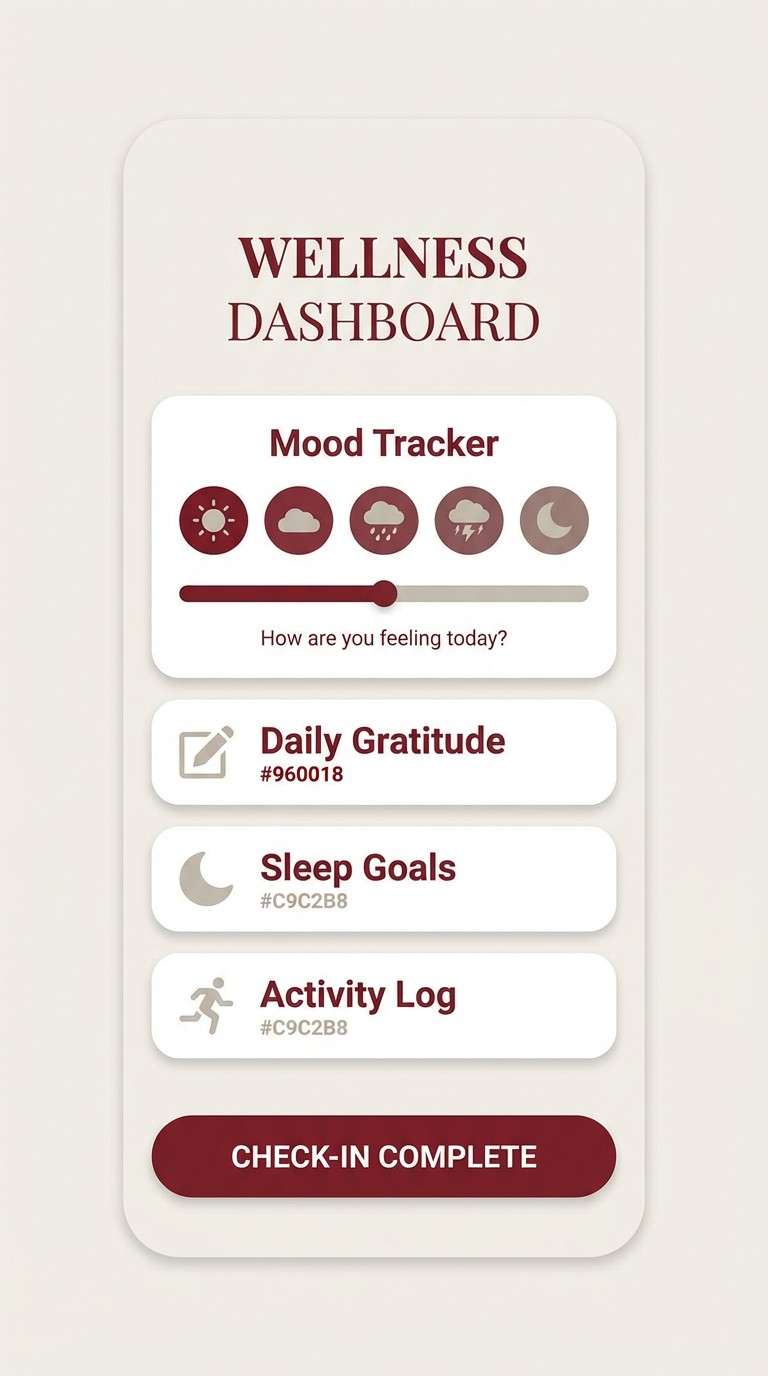 wellness app ui mockup