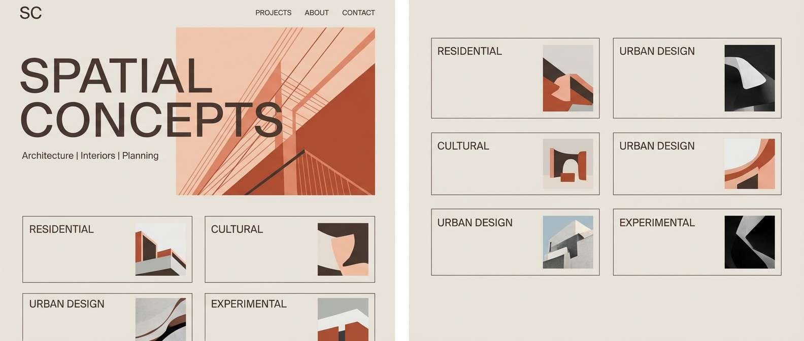 architecture portfolio landing