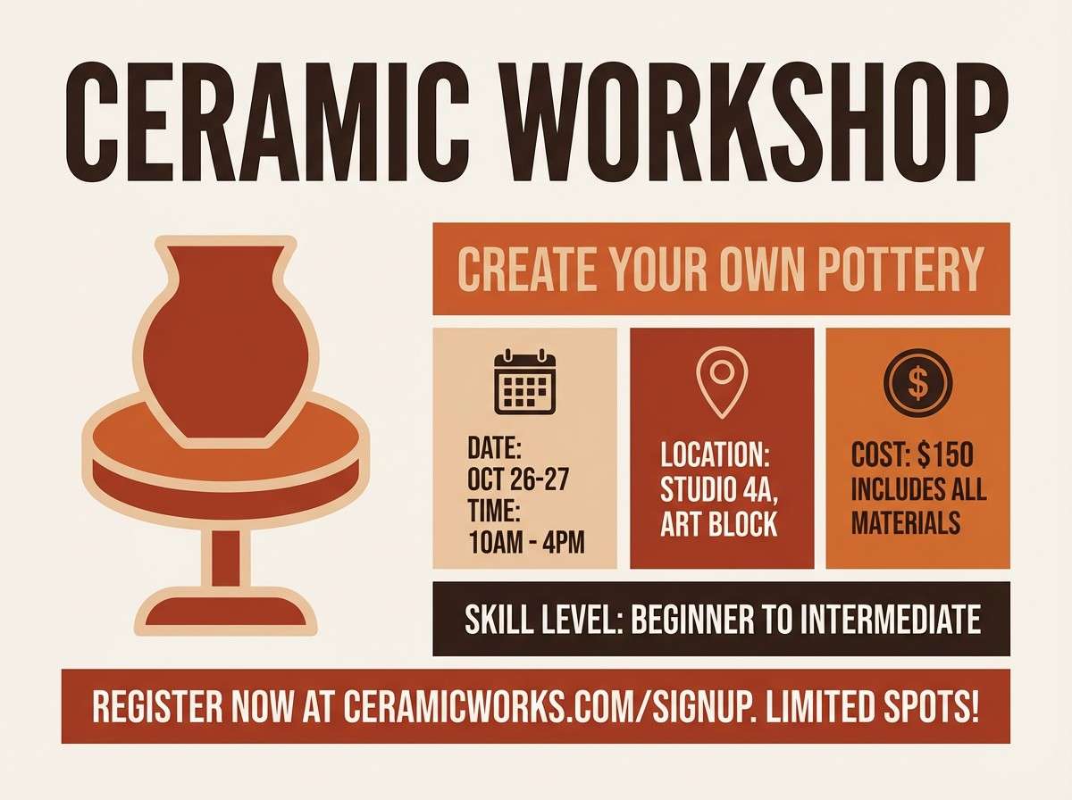 ceramic workshop poster