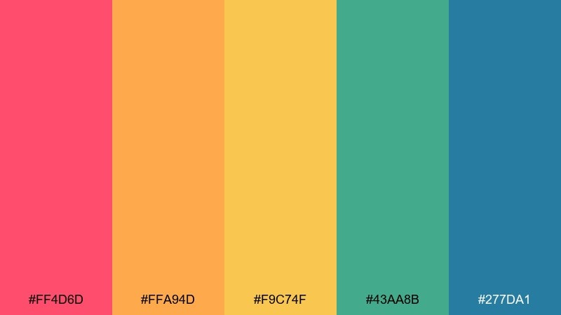 carnival confetti cartoon color palette with hex codes