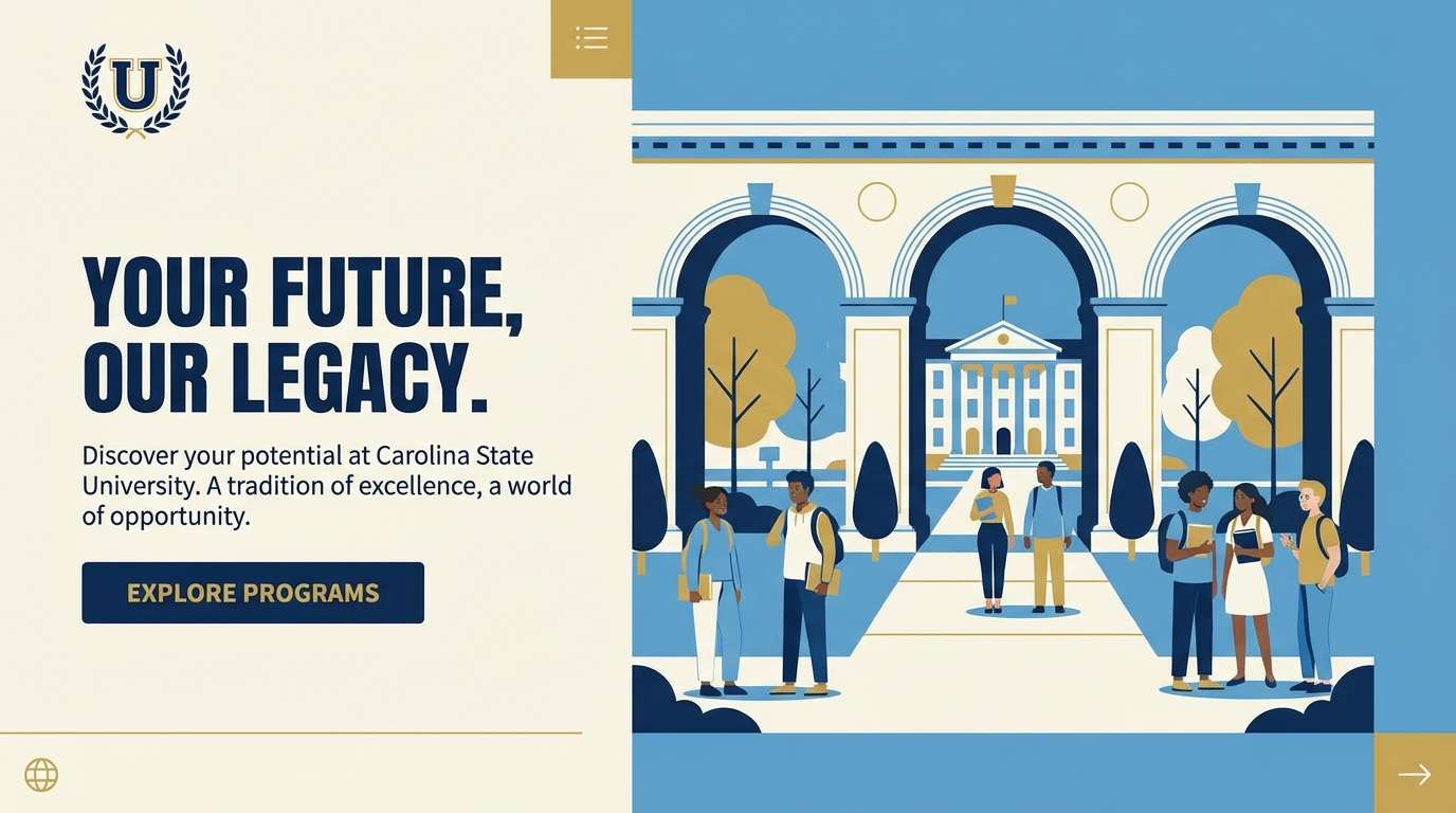 university landing page hero