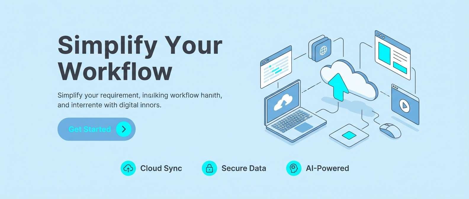 startup hero ui mockup