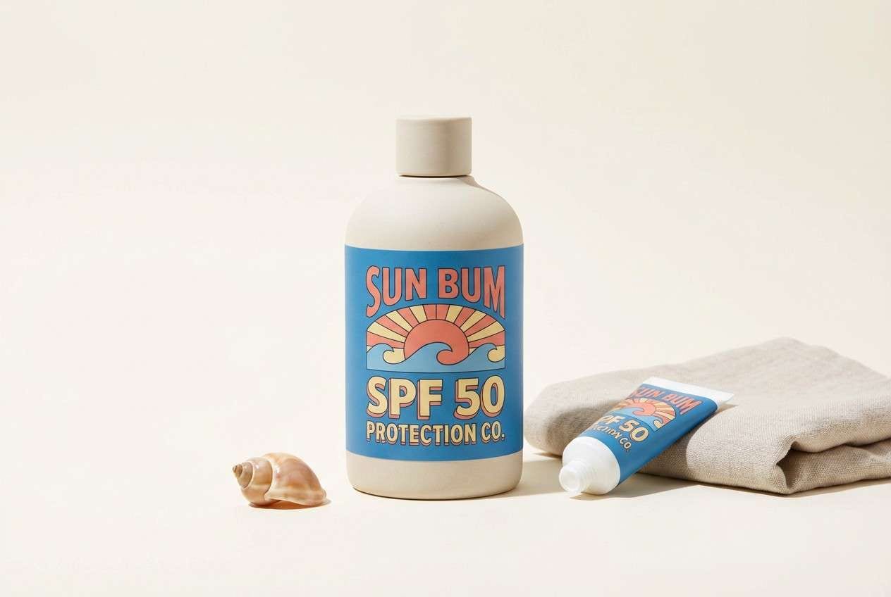 sunscreen packaging studio shot