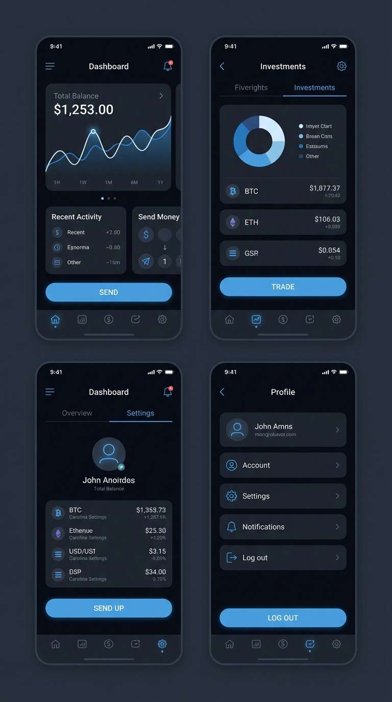 fintech dark mode ui