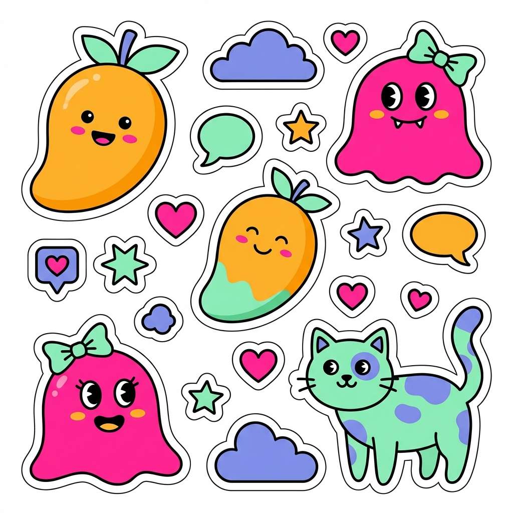 bubblegum mascot sticker sheet