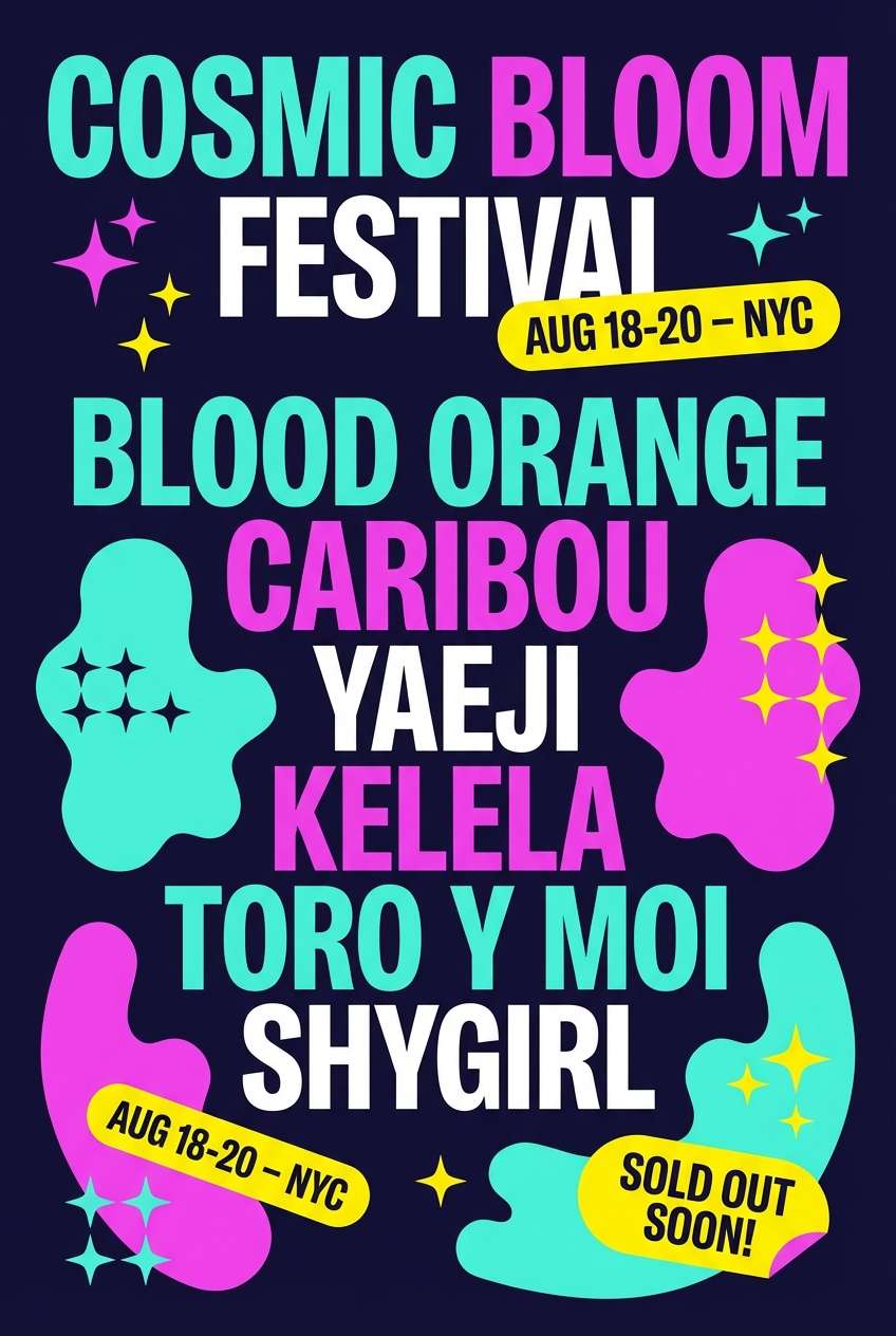 neon festival flyer design