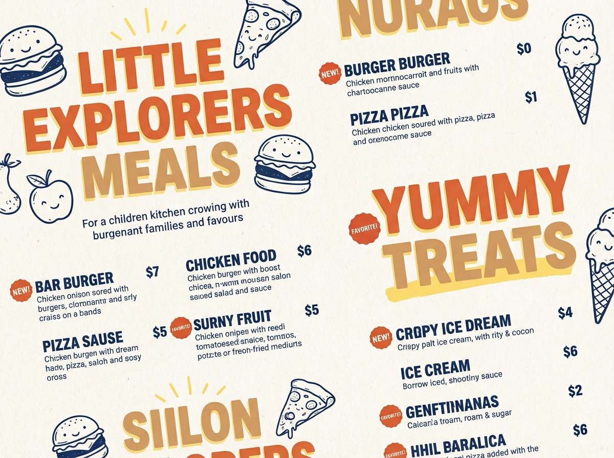 autumn kids menu layout