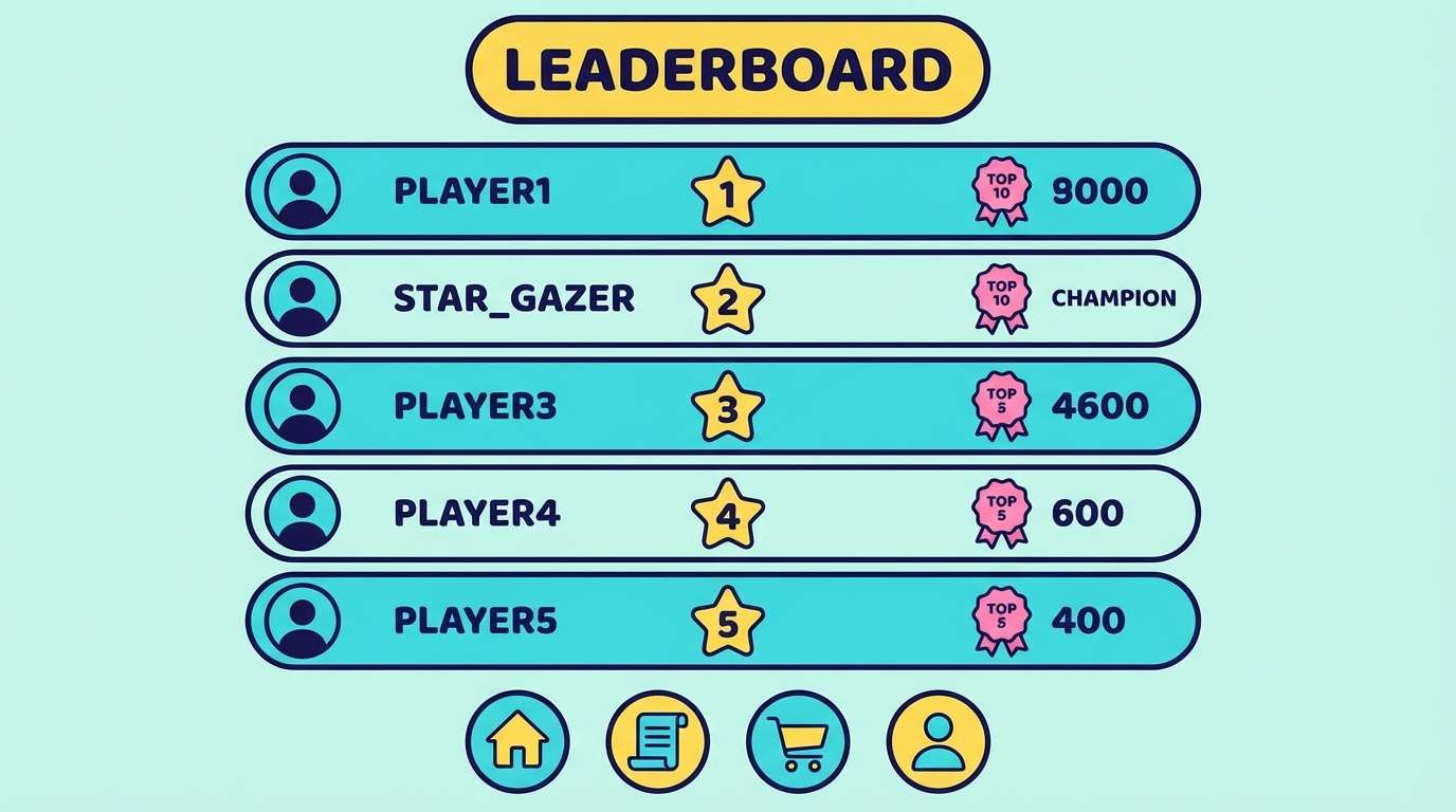 summer game ui mockup