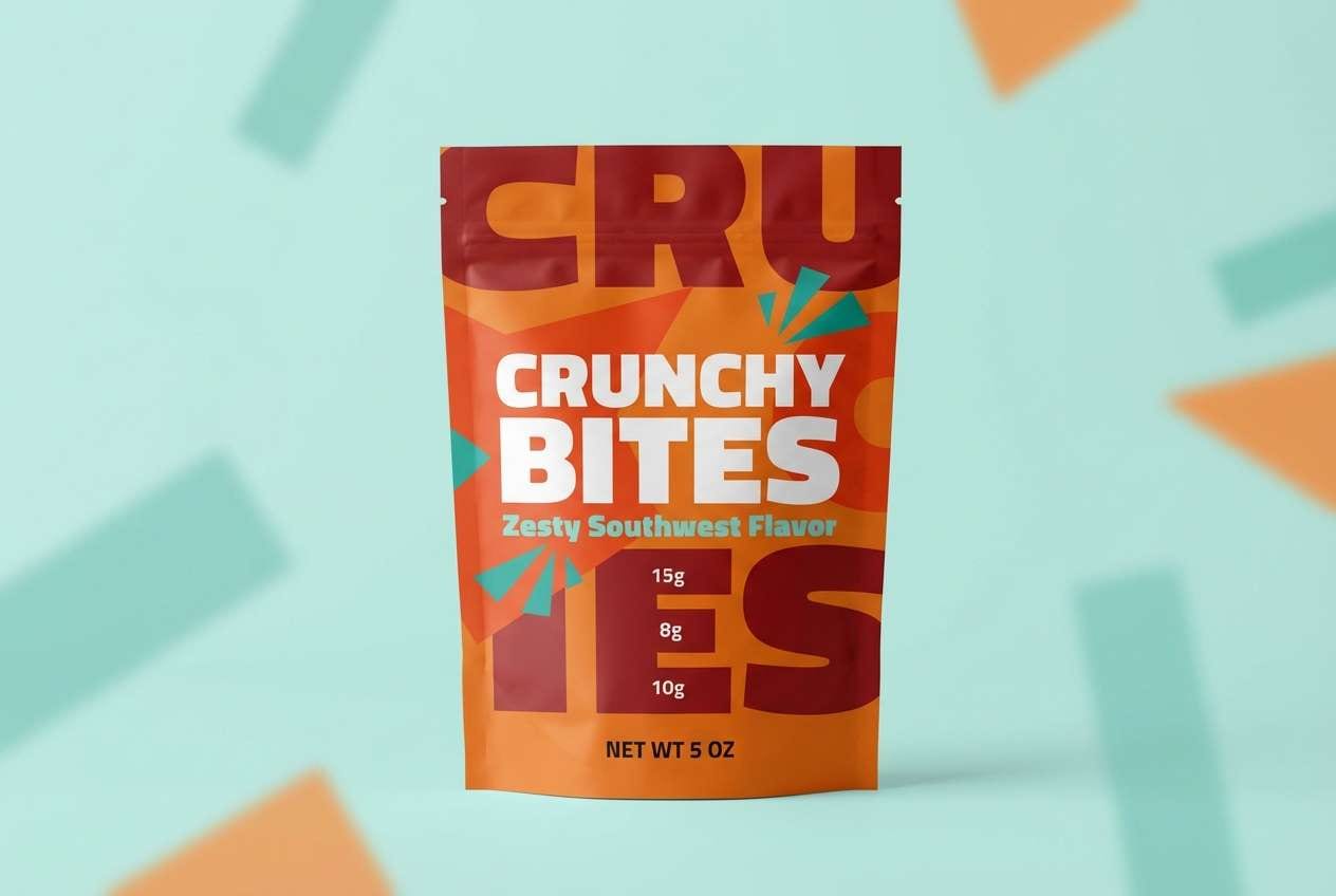 citrus snack pouch mockup
