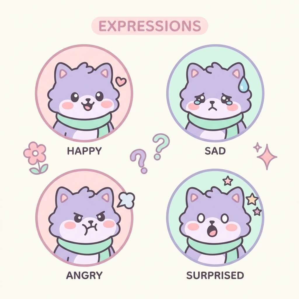 pastel emote character sheet