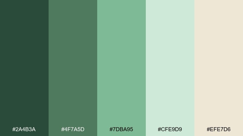 cashmere fern dollar bill color palette with hex codes