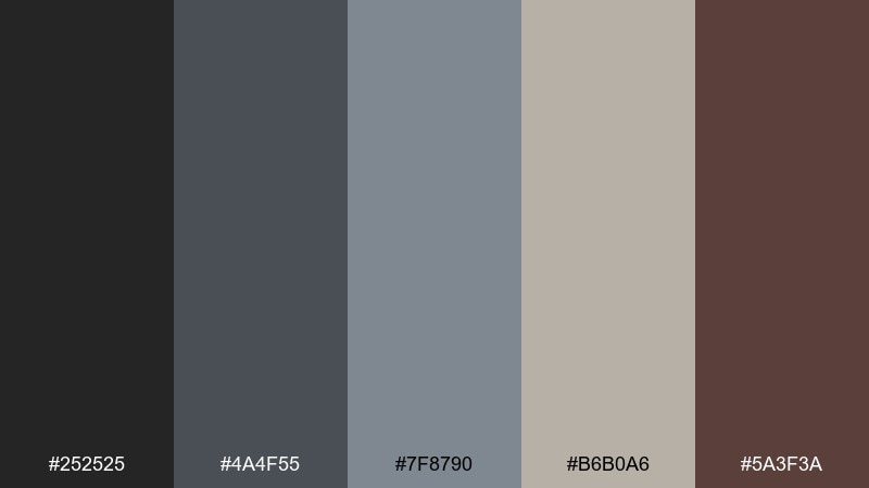 cassette smoke color palette with hex codes