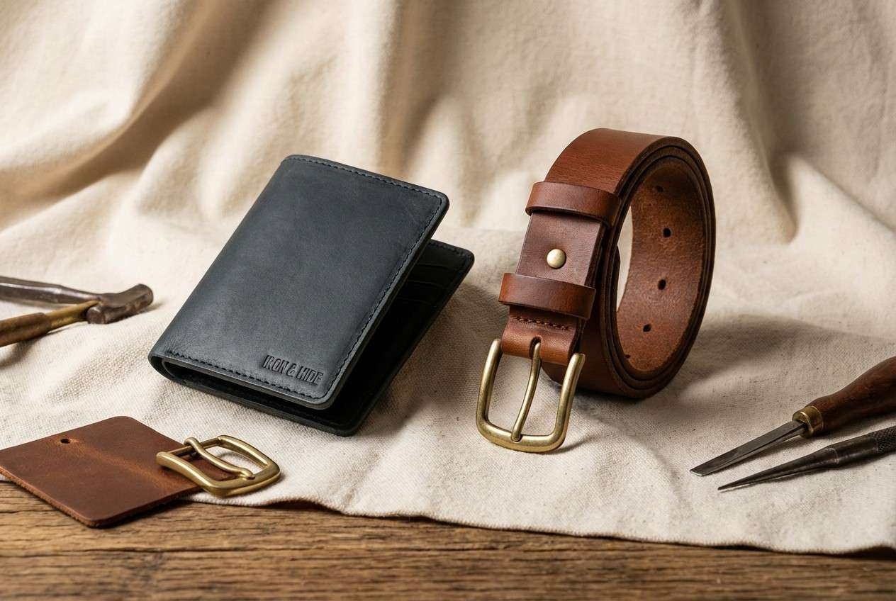 rugged ad in brown and charcoal