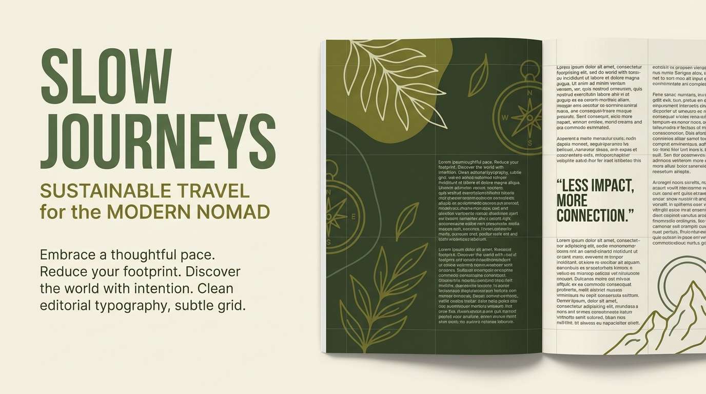 editorial spread in moss greens