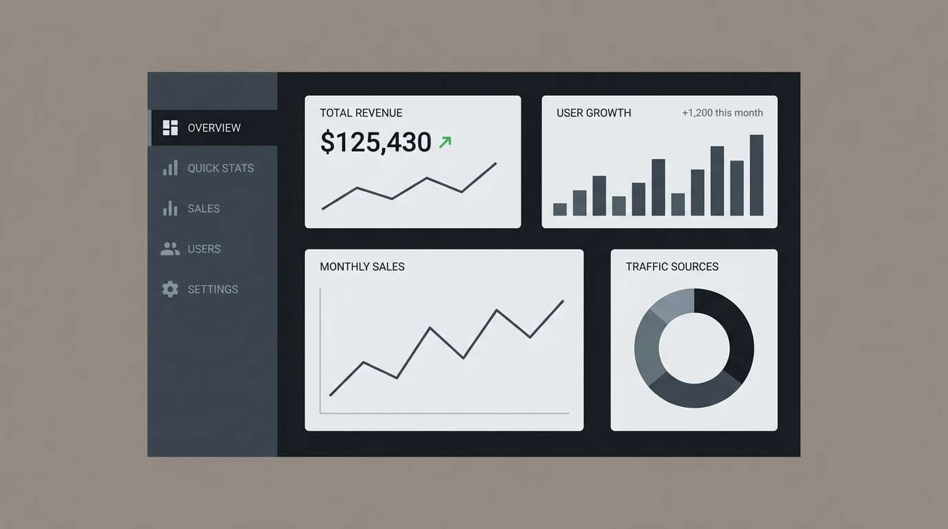 dashboard ui in slate grays