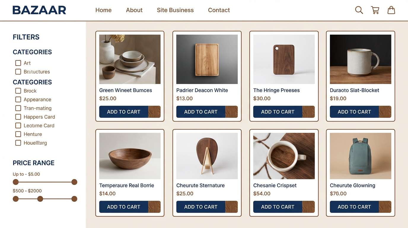 casual ecommerce ui mockup