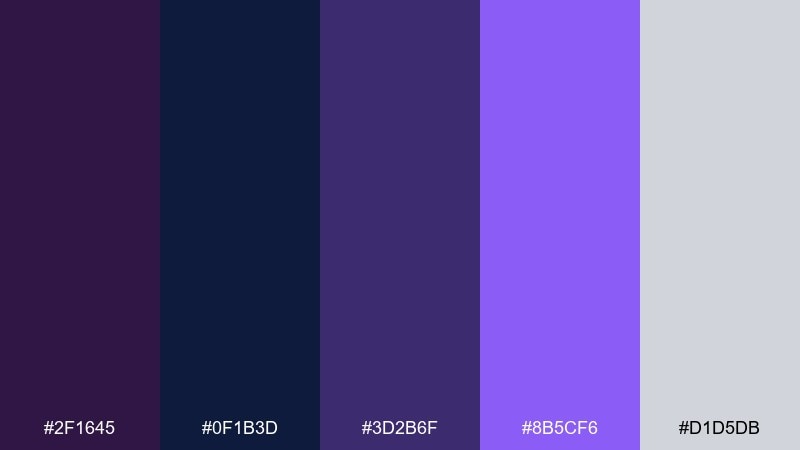 cathedral violet color palette with hex codes