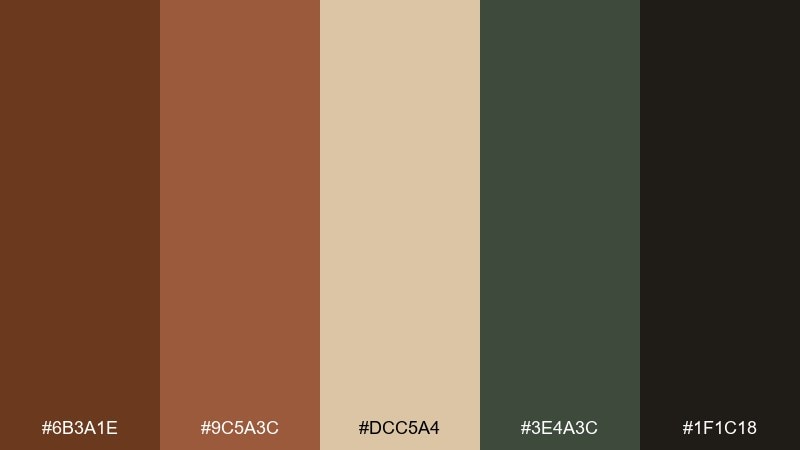 cedar cabin russet color palette with hex codes