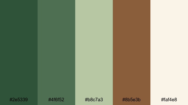 cedar meadow color palette with hex codes