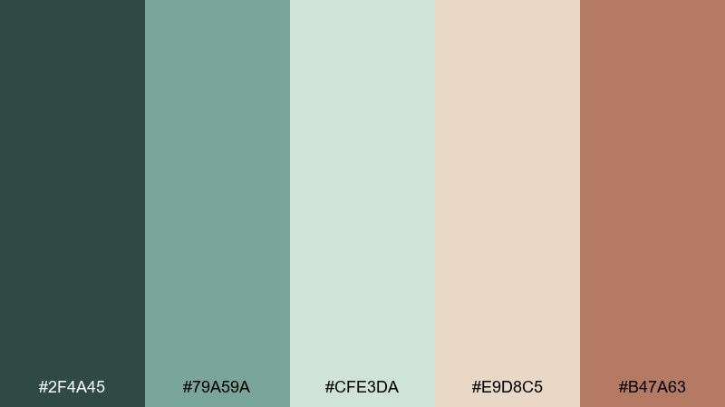 celadon cameo art nouveau color palette with hex codes