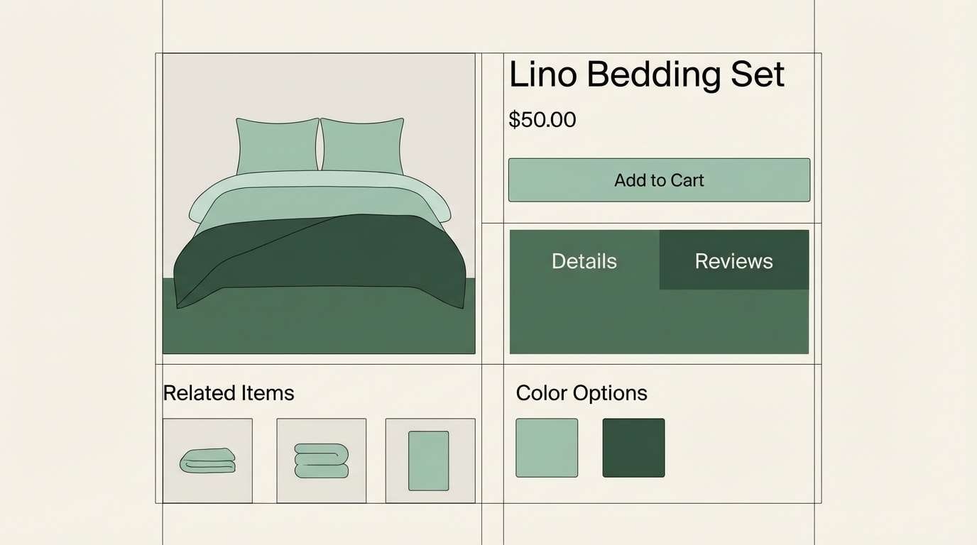 bedding product page