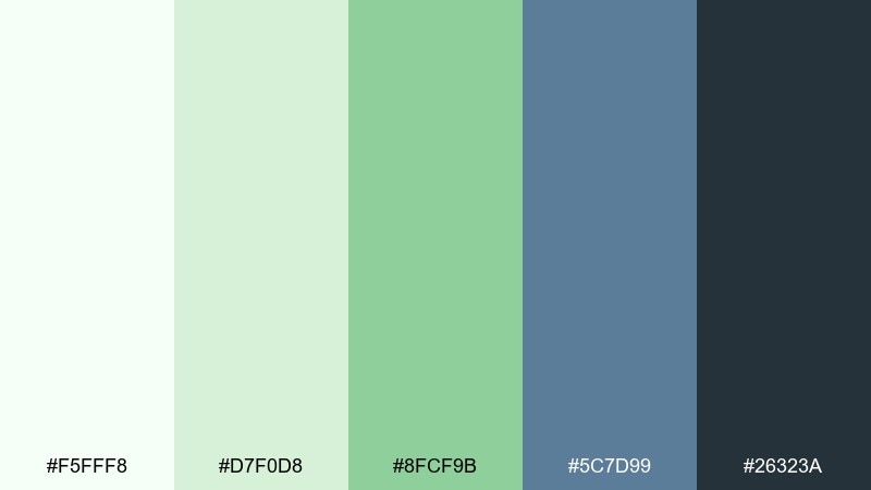 celery denim fresh color palette with hex codes