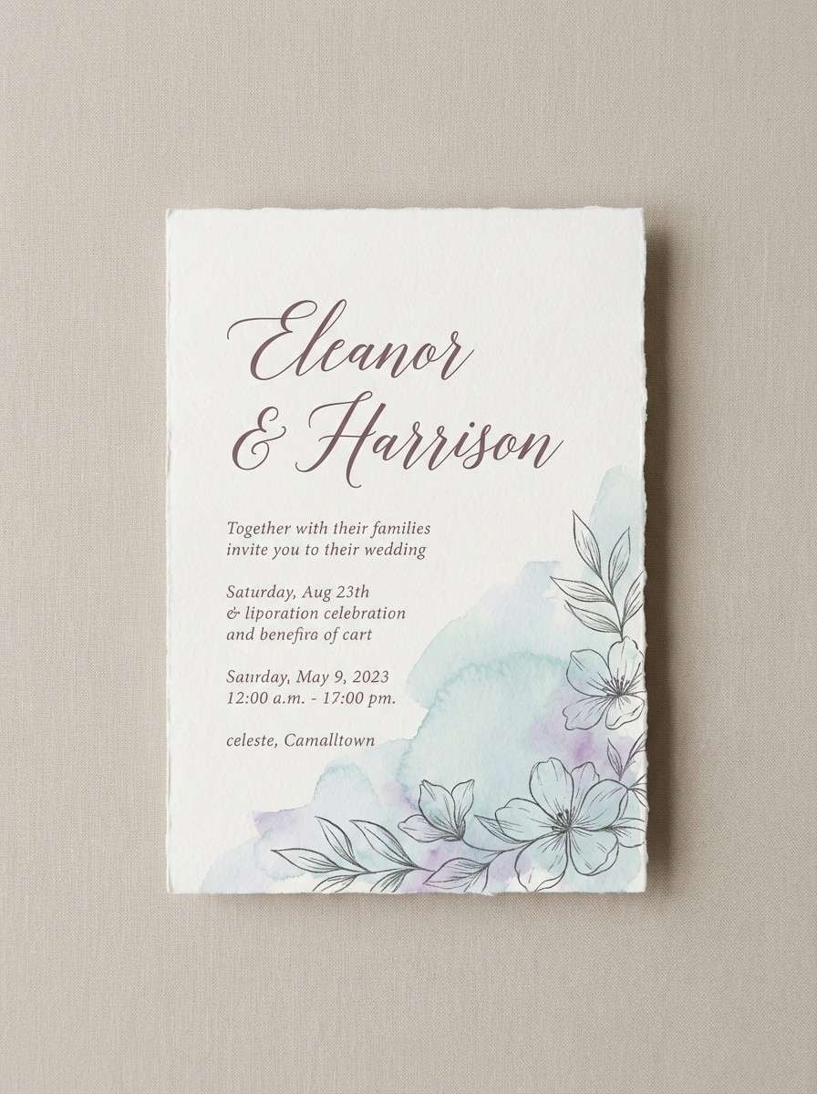 airy wedding invitation