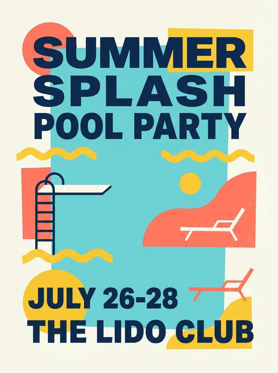 retro summer event poster