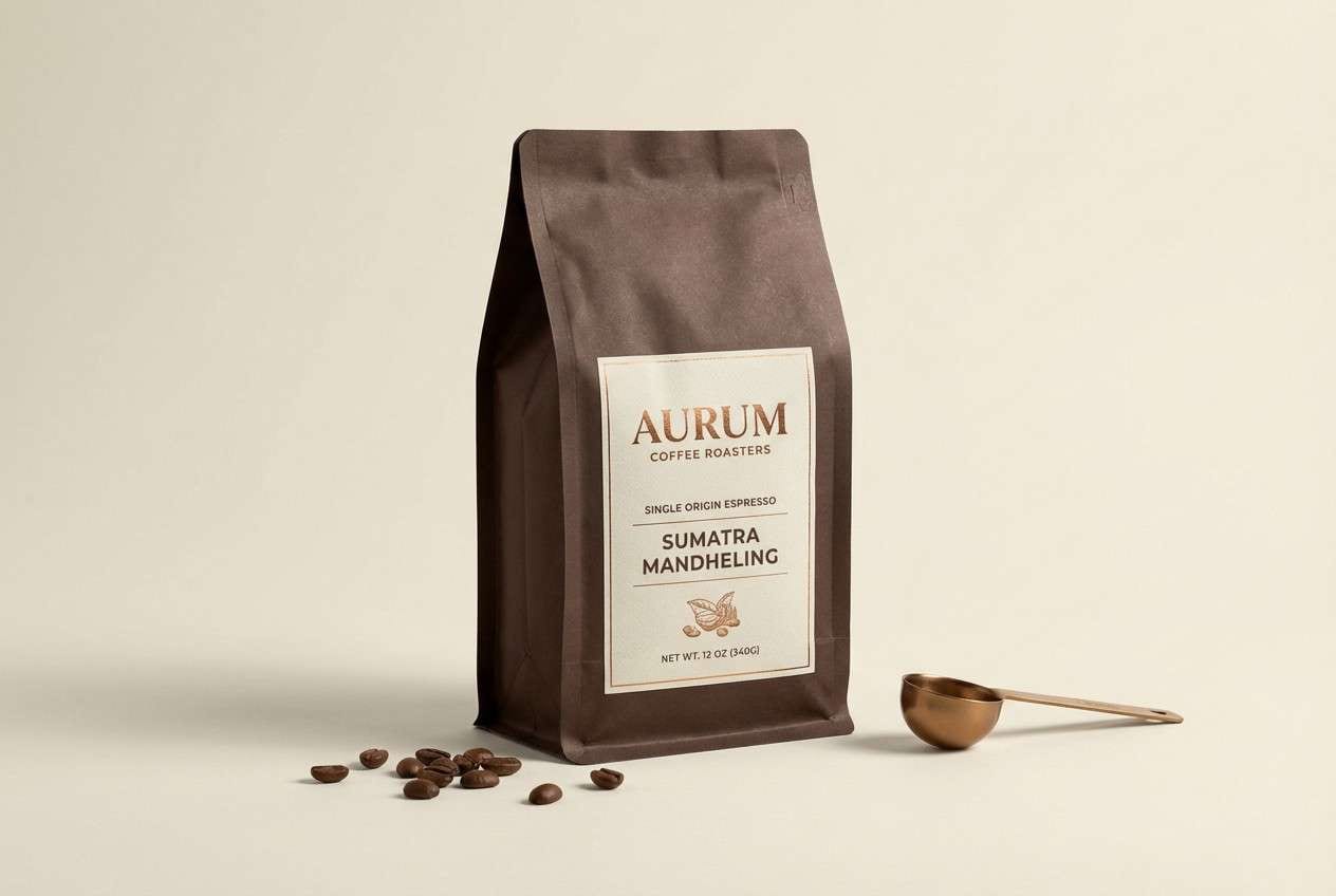coffee bag packaging mockup