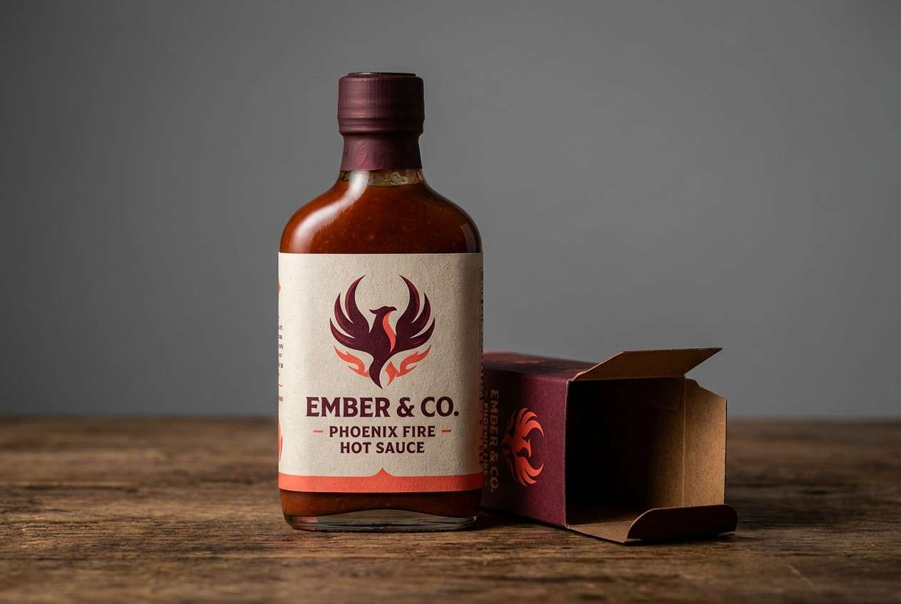hot sauce packaging mockup