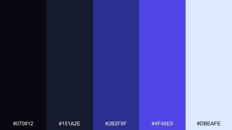celestial deep color palette with hex codes