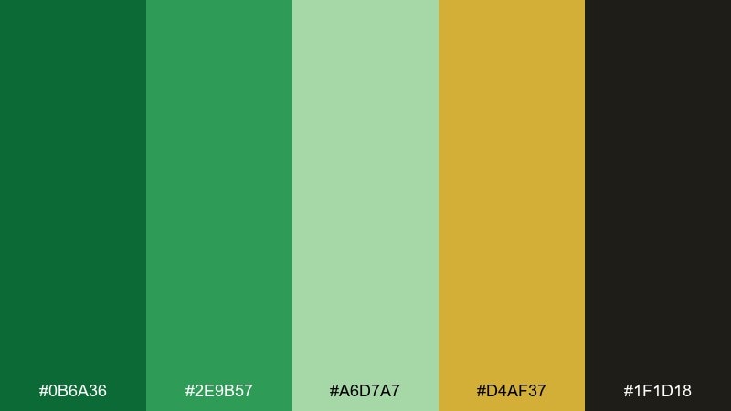 celtic gold accent shamrock color palette with hex codes