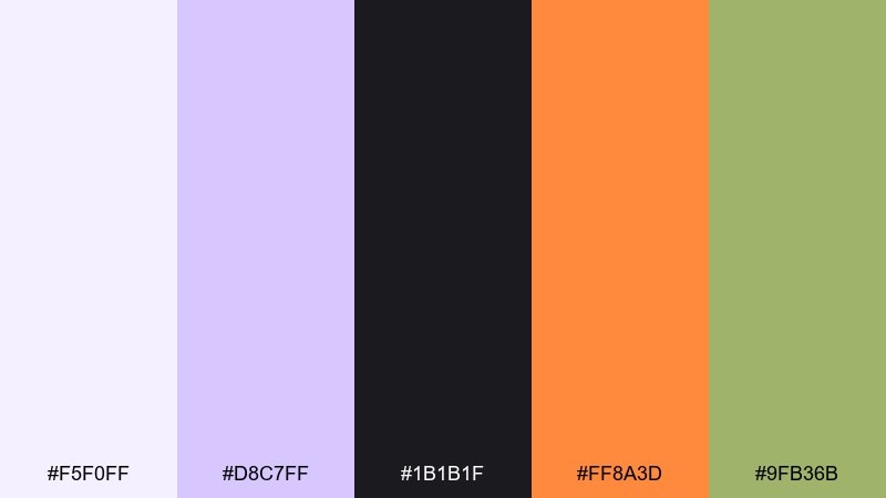 cemetery pastel halloween color palette with hex codes