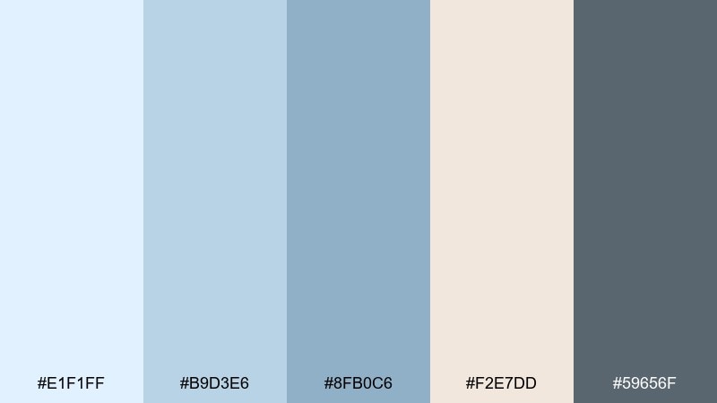 ceramic bath pale blue color palette with hex codes