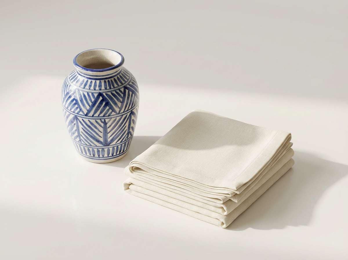 home decor ad in ceramic blue