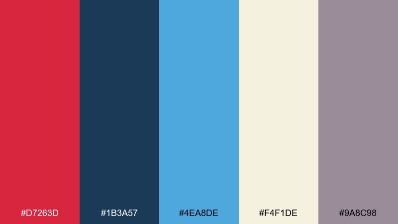 ceramic coast red blue color palette with hex codes