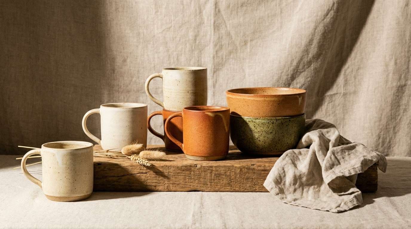 ceramic mugs product ad