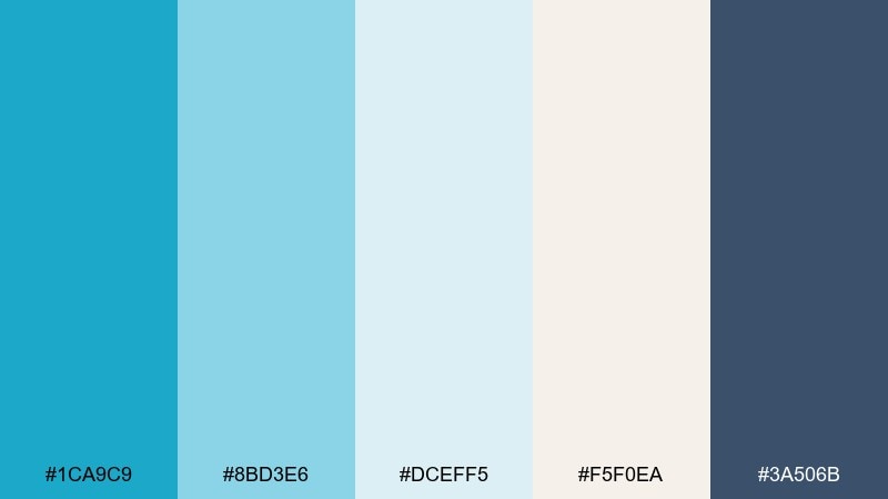 ceramic spa pacific blue color palette with hex codes