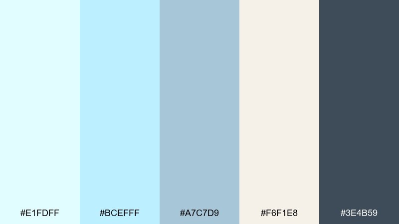 ceramic studio light cyan color palette with hex codes