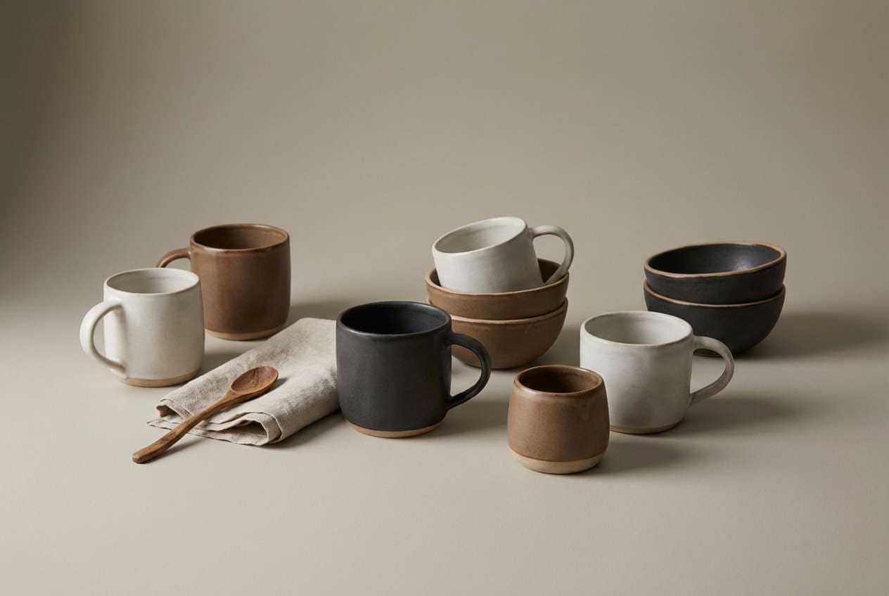 artisan ceramics in neutrals