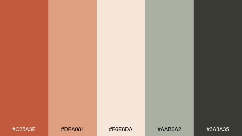 ceramic studio terra cotta color palette with hex codes