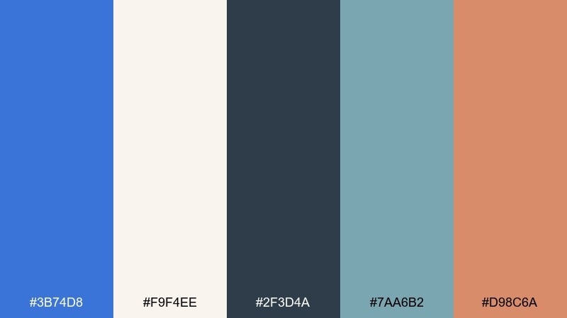 ceramic tile medium blue color palette with hex codes