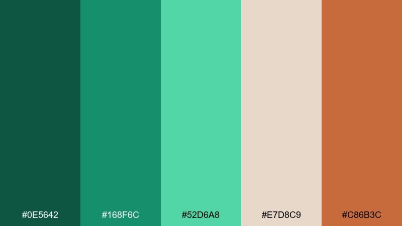 ceramic verde emerald color palette with hex codes