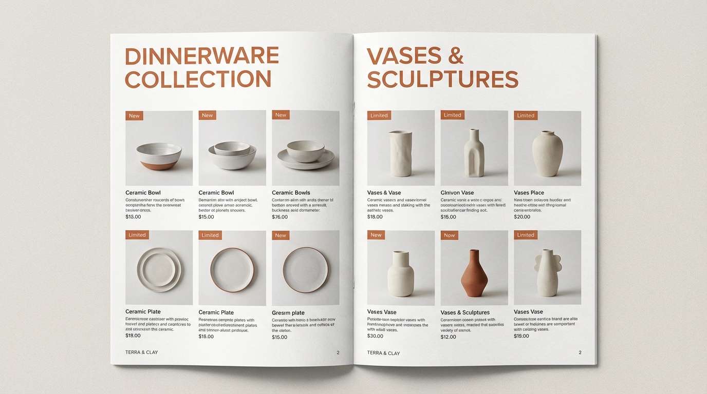 ceramics product catalog layout