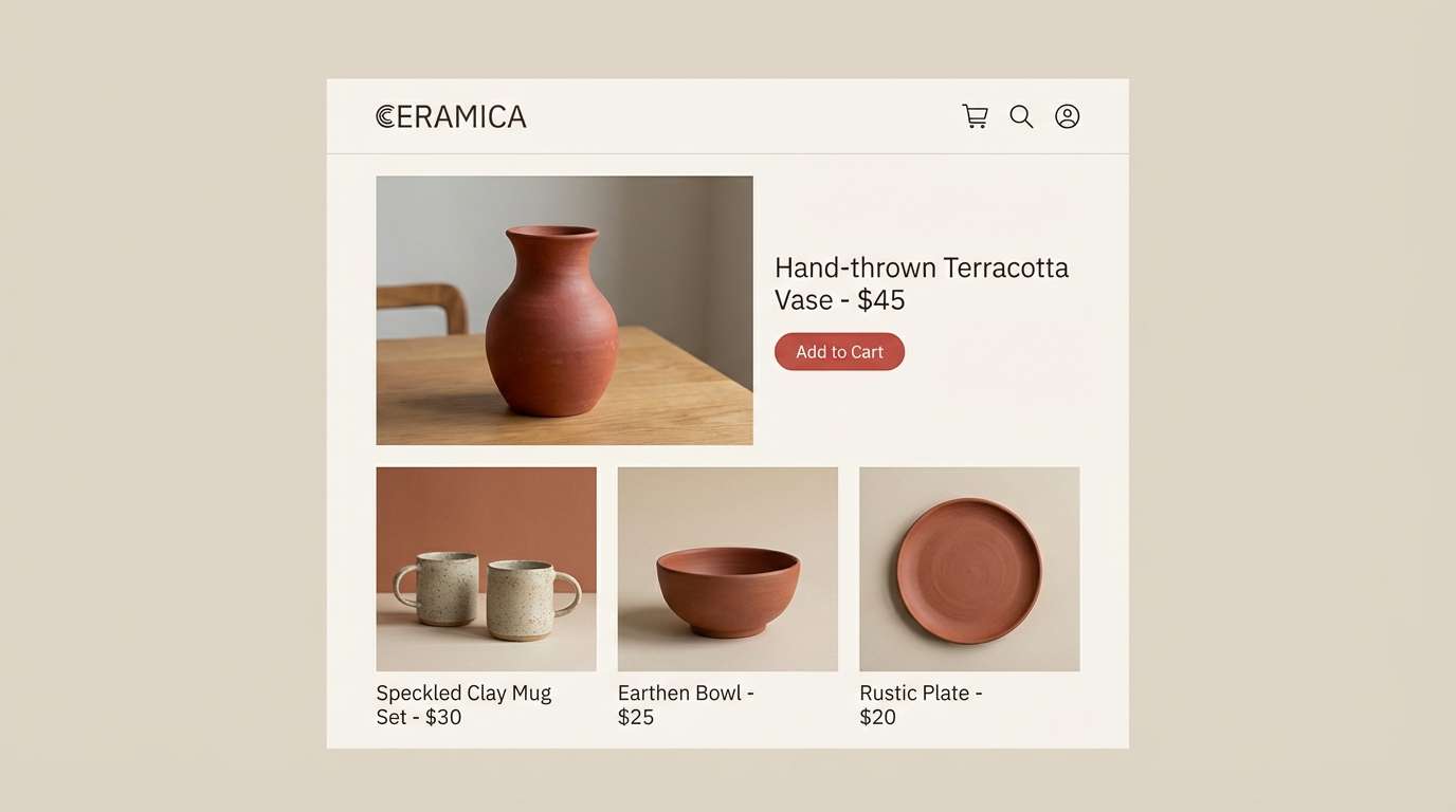 ceramics shop ui layout