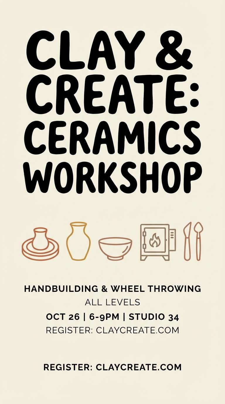 ceramics workshop flyer