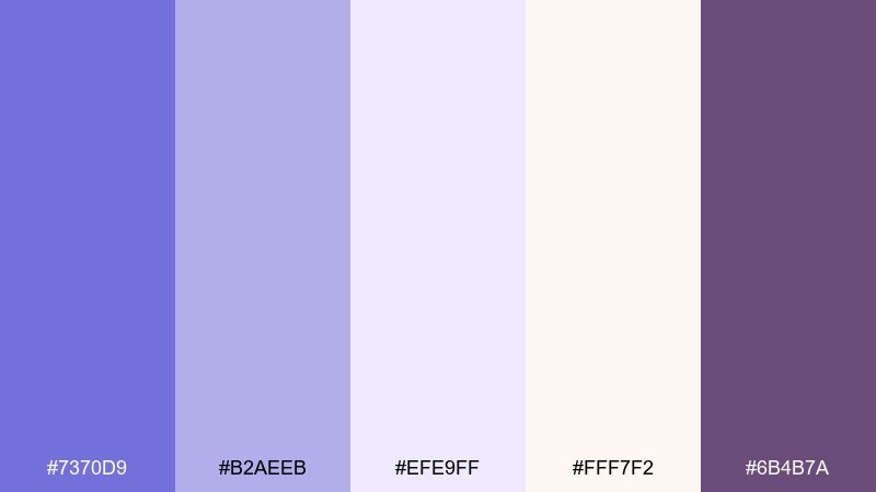 ceremony periwinkle blue lavender color palette with hex codes