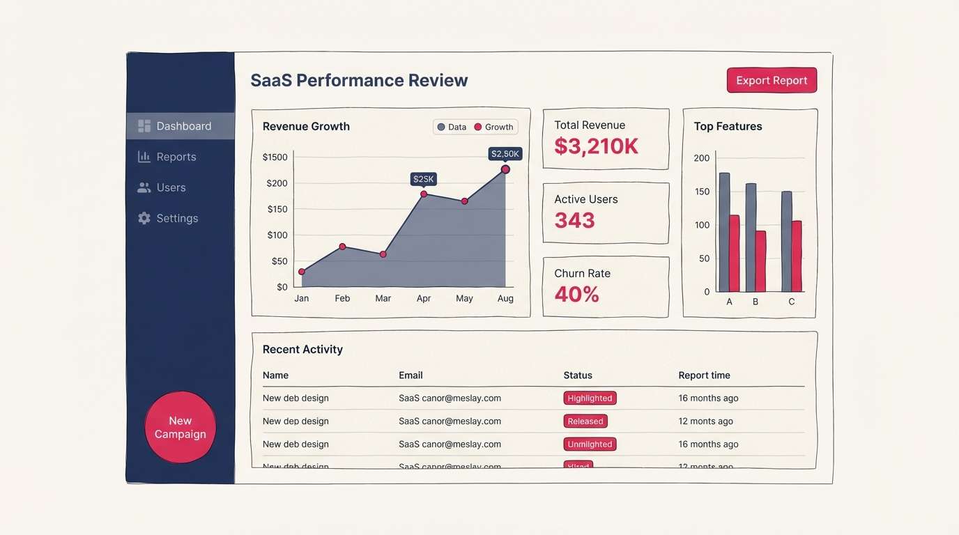 cerise saas dashboard ui