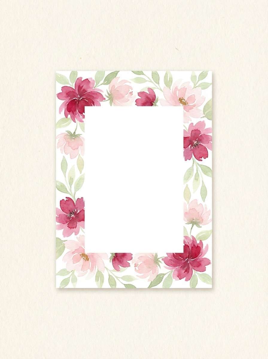 cerise watercolor floral card